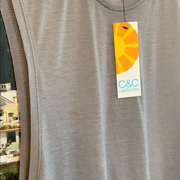 💕HP💕C&C California Assymetrical hem muscle tank grey - Picture 11 of 16
